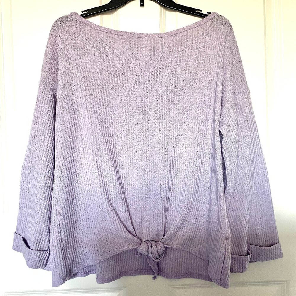 Pink Lily Knotted Purple Sweater